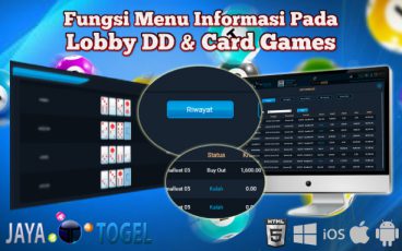 Fungsi Menu Informasi Pada Lobby DD & Card Games